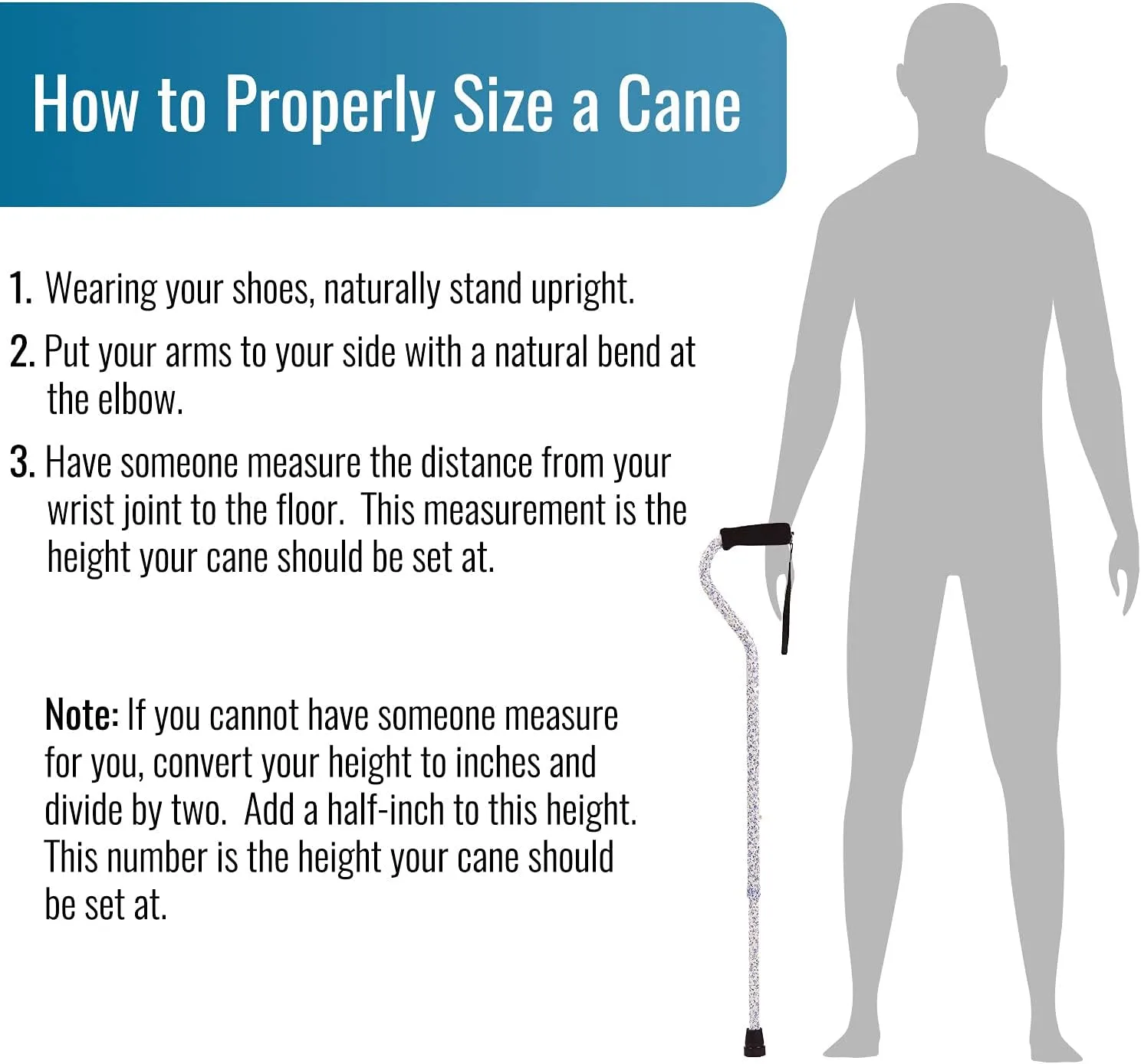 DMI Adjustable Designer Cane with Offset Handle