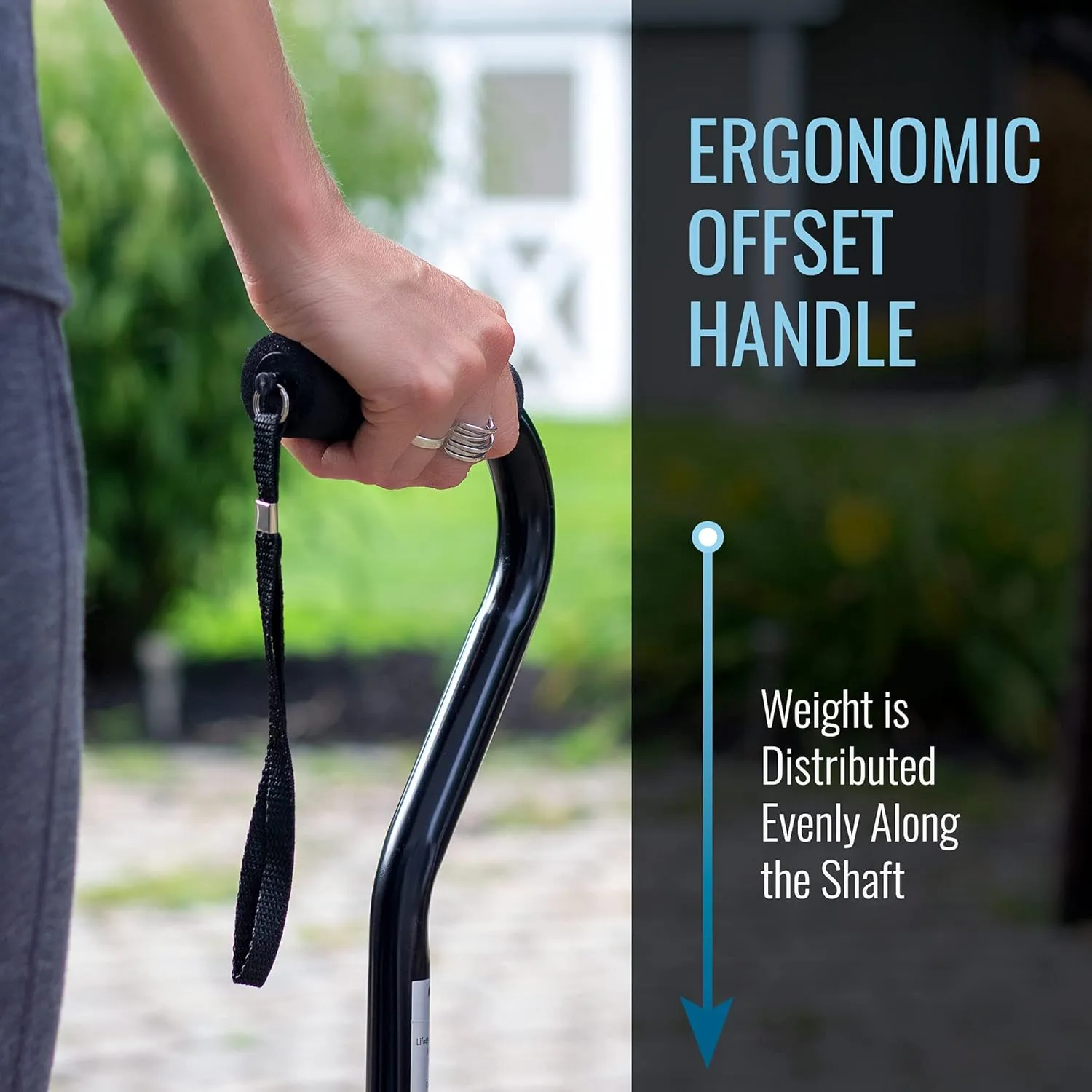 DMI Adjustable Designer Cane with Offset Handle
