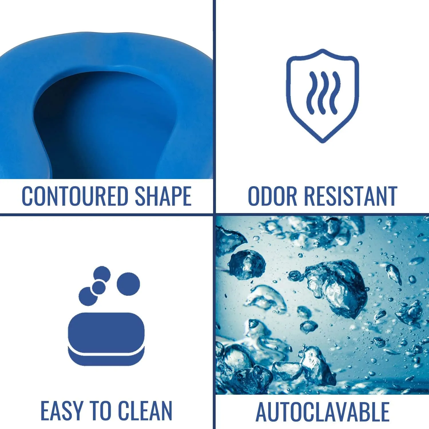 DMI Bedpan for Bariatric Adults with No Spill or Splash Design, FSA/HSA Eligible, Blue 1 Count (Pack of 1)