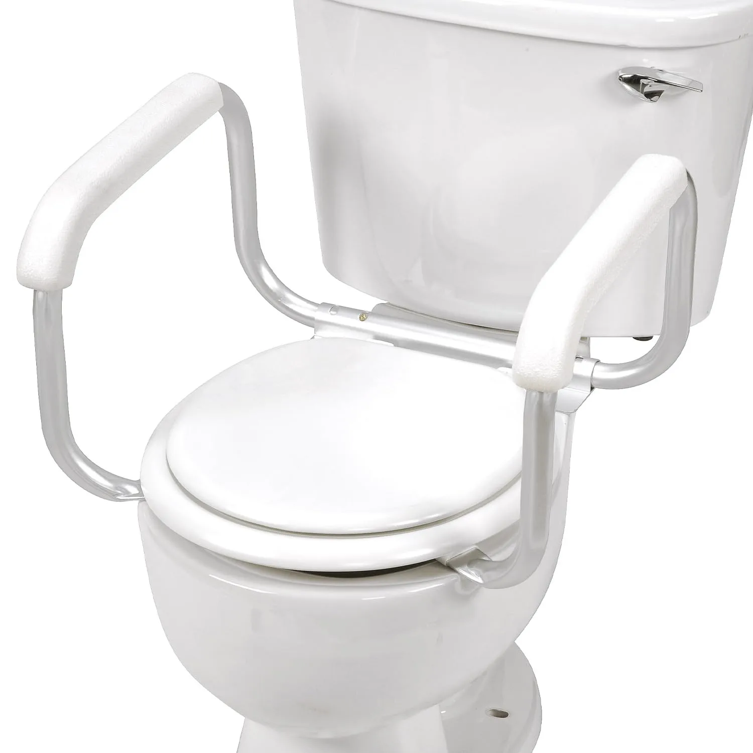 DMI Toilet Safety Rails Toilet Handles for The Elderly Toilet Safety Handrails Frame Easy Assembly with no Tools, White