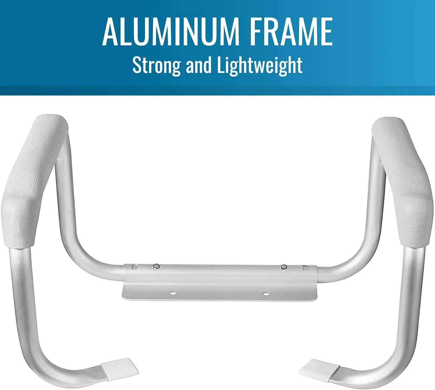 DMI Toilet Safety Rails Toilet Handles for The Elderly Toilet Safety Handrails Frame Easy Assembly with no Tools, White