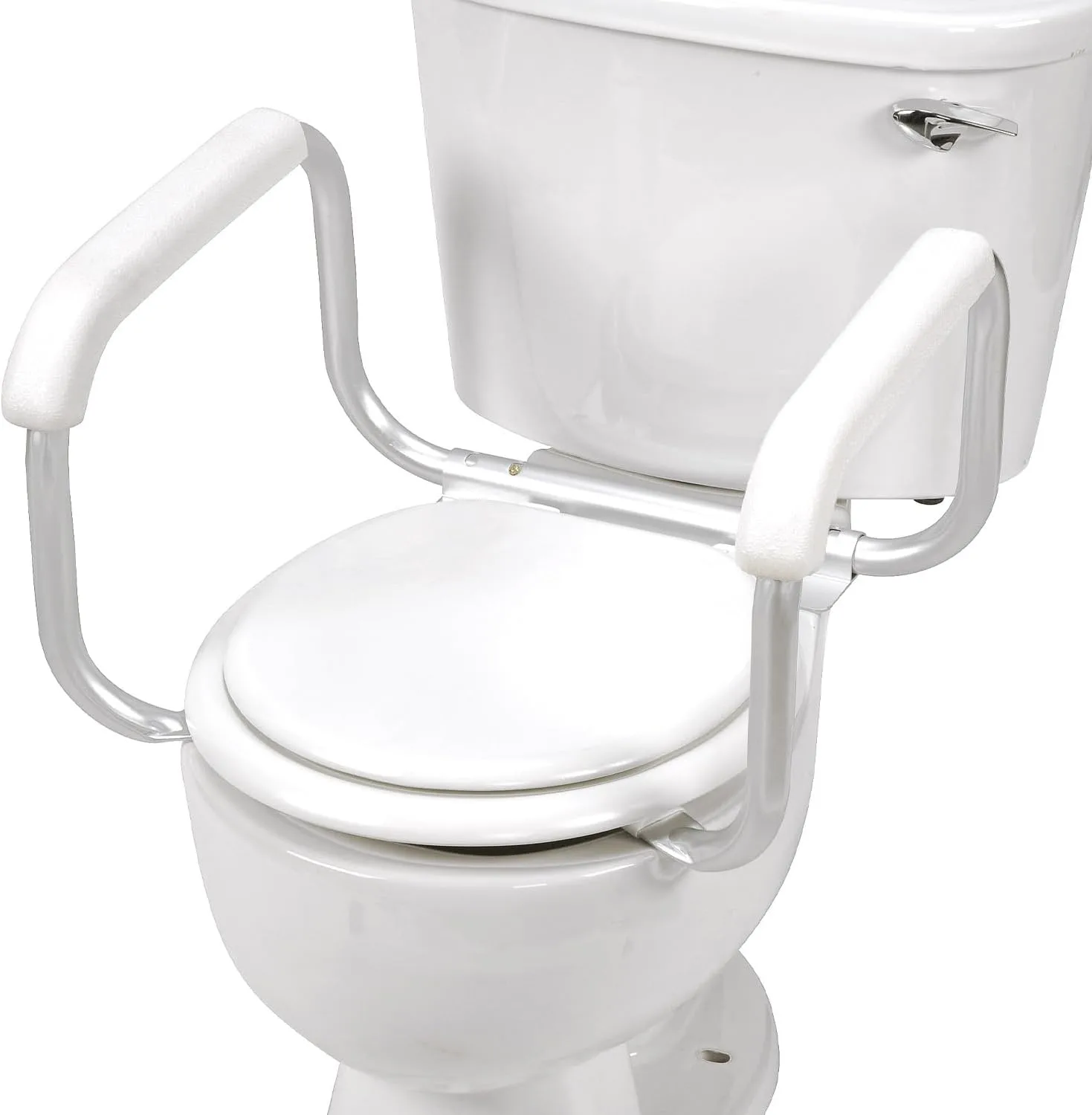 DMI Toilet Safety Rails Toilet Handles for The Elderly Toilet Safety Handrails Frame Easy Assembly with no Tools, White