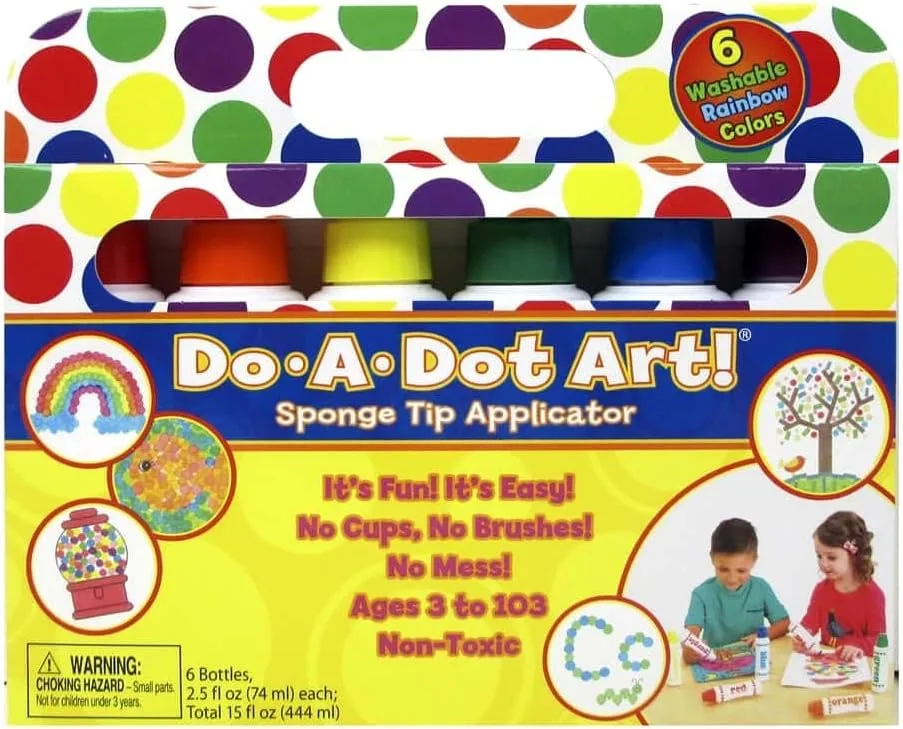 Do A Dot Art! Markers 6-Pack Rainbow Washable Paint Markers, The Original Dot Marker