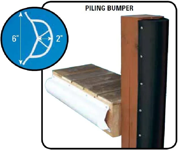 Dock Edge Piling Bumper - One End Capped - 6' - Beige