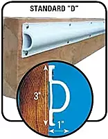 DOCK EDGE Standard "D" Marine Grade PVC Profile 16 ft Roll