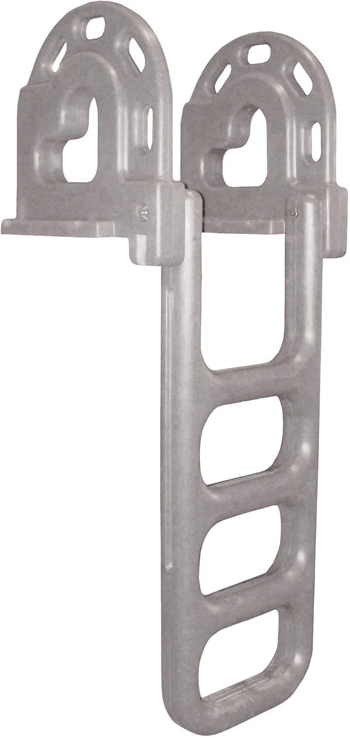 DOCK EDGE Flip-Up Polyethylene Roto Molded 4-Step Dock Ladder - Grey