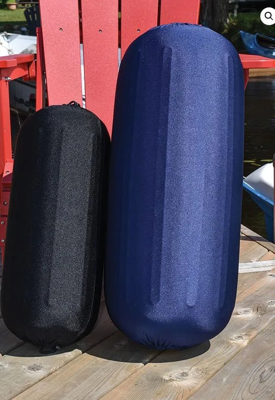 DOCK EDGE Polyester Fender Cover - Reversible Black/Blue