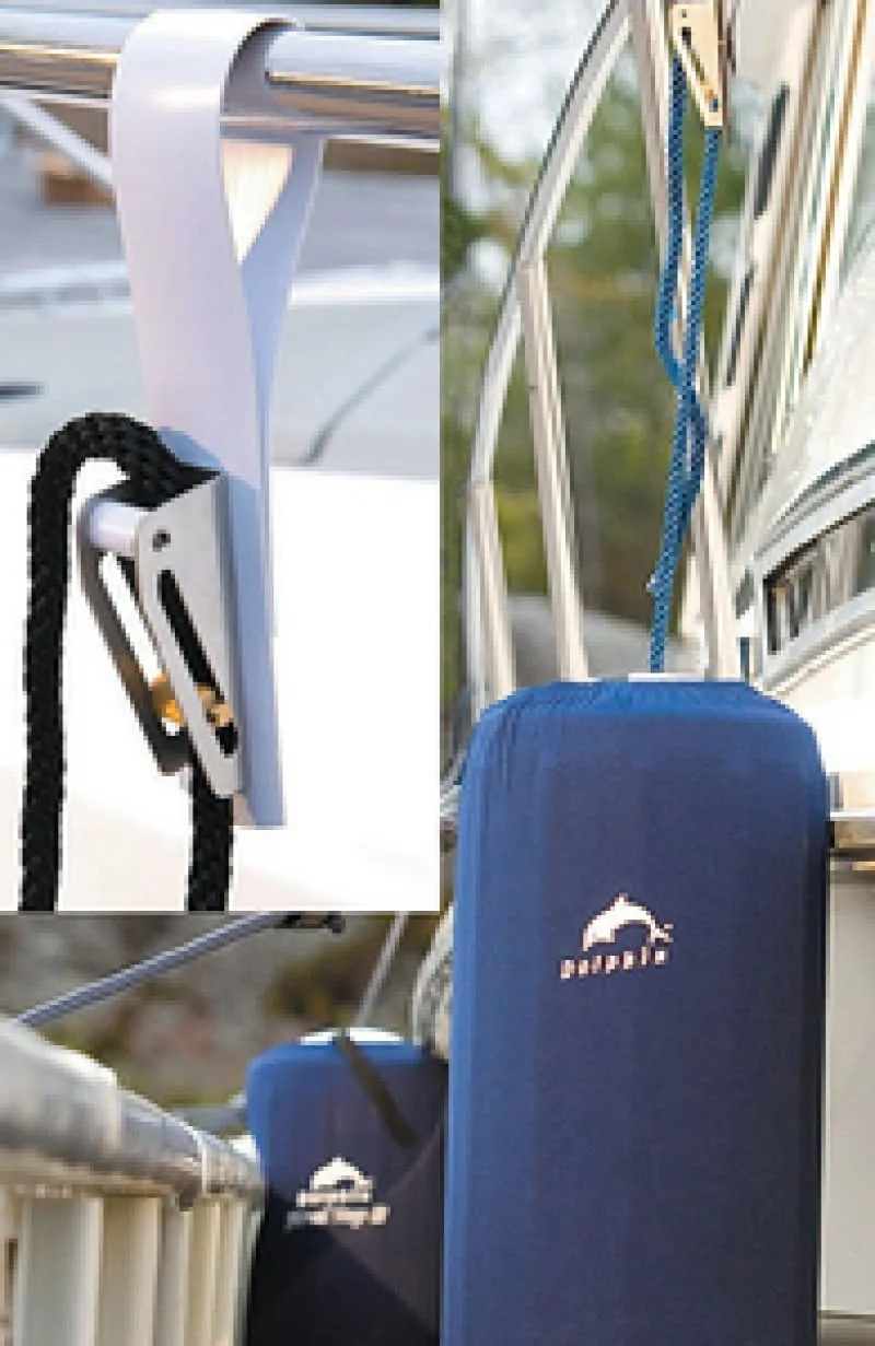 Dock Edge Boat Fender Line Holder w/Adjuster - White