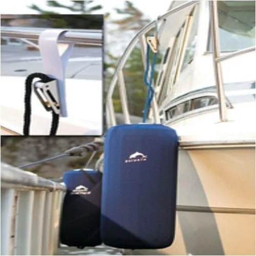 Dock Edge Boat Fender Line Holder w/Adjuster - White