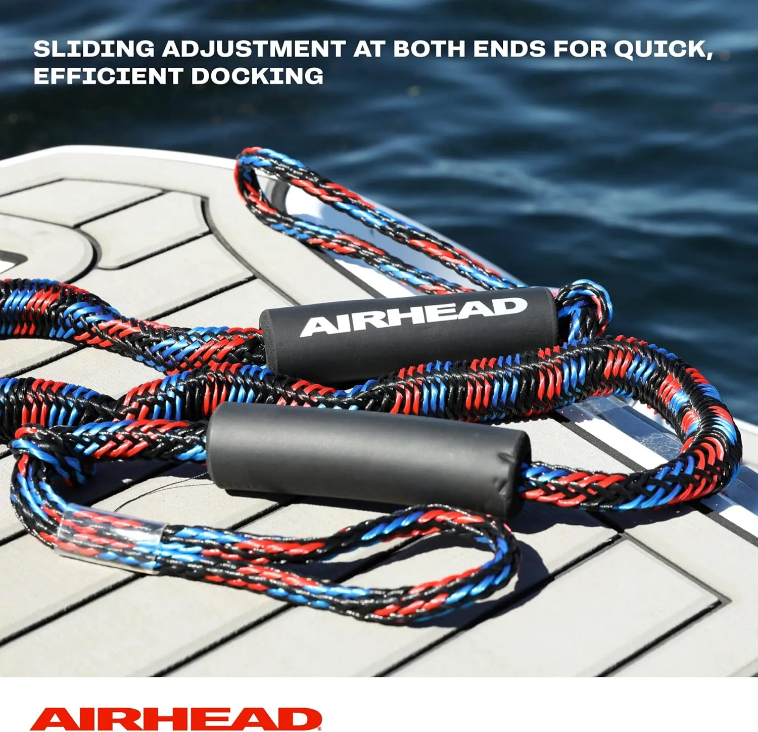 Dock Edge + Economy Mooring Whip Watercraft Docking System (Set of 2), 8' for Craft up to 18' or 2000 lbs & AIRHEAD AHDL-4