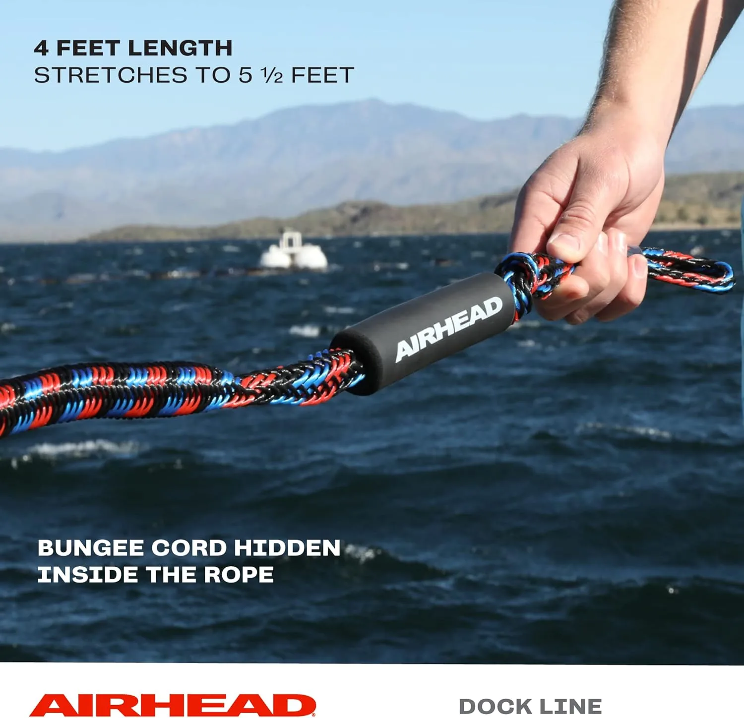 Dock Edge + Economy Mooring Whip Watercraft Docking System (Set of 2), 8' for Craft up to 18' or 2000 lbs & AIRHEAD AHDL-4
