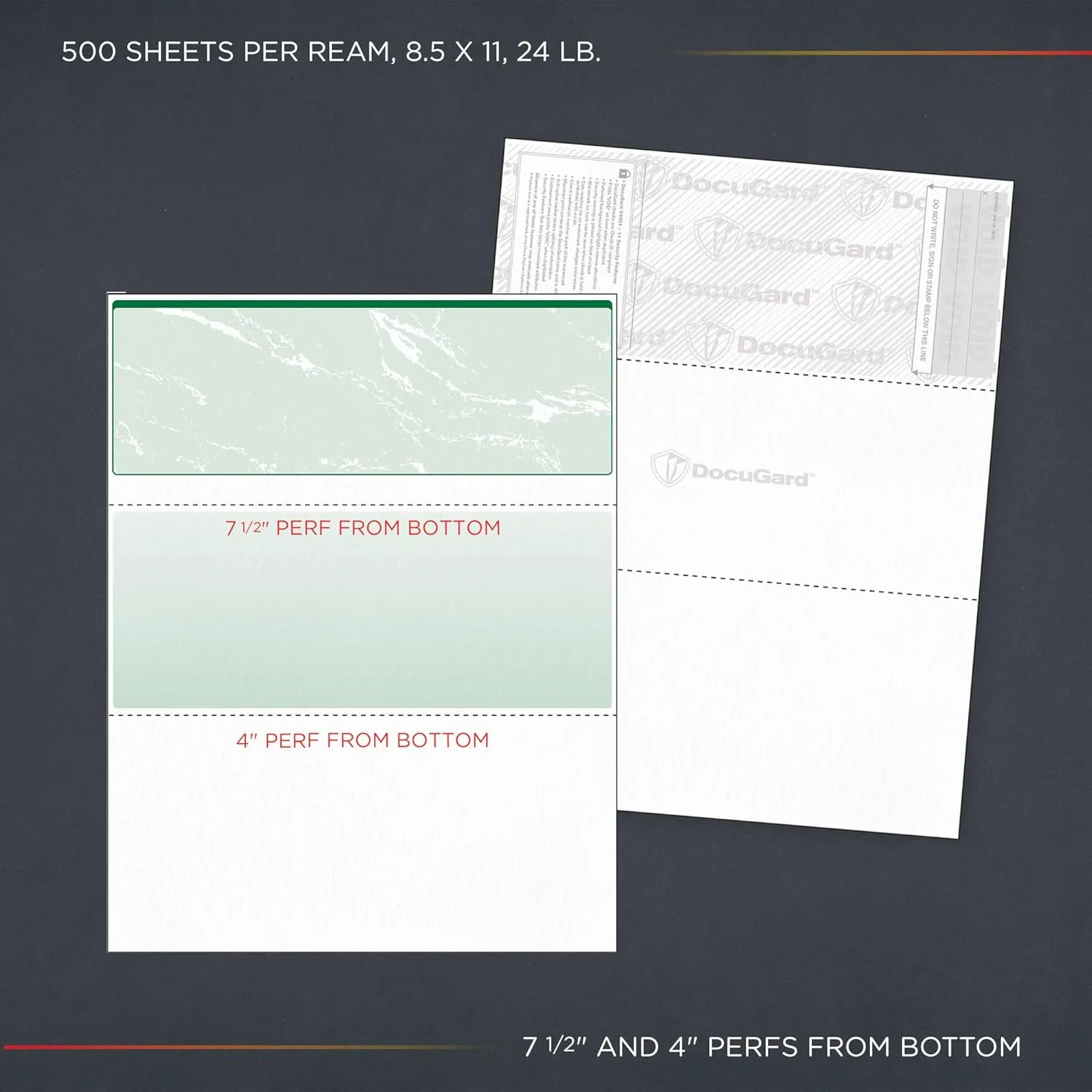 DocuGard Marble Security Business Checks, Letter 8.5 x 11