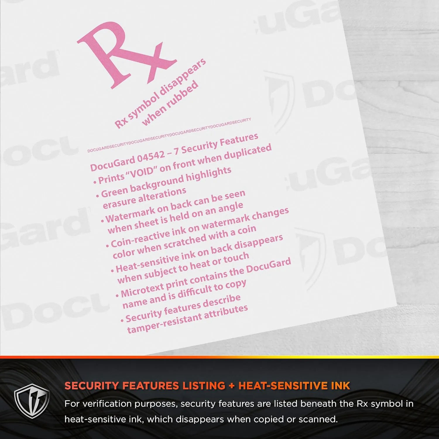 DocuGard Medical Security Papers, 24 lb Bond, 8.5 x 11, Green, 500 Sheets
