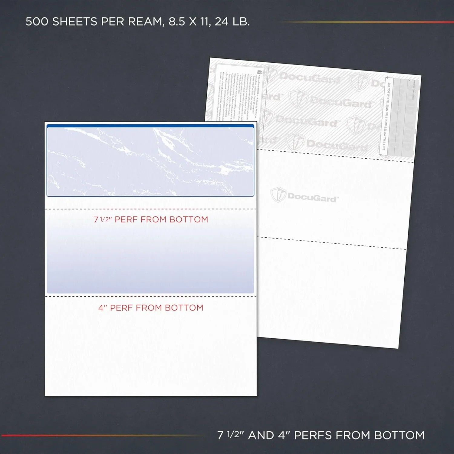 DocuGard Marble Security Business Checks, Letter 8.5 x 11