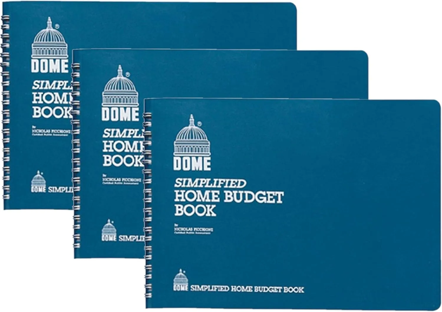 Dome Publishing Co Inc Home Budget Book, 64 Pages, 10-1/2 x 7-1/2 Inches, Teal / 3 Pack