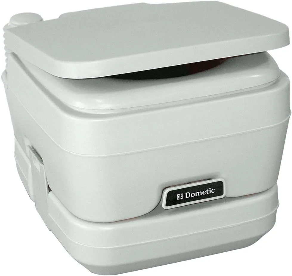 Dometic 964 Portable Toilet w/Mounting Brackets - 2.5 Gallon - Platinum