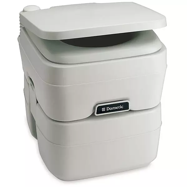 Dometic 965 MSD Portable Toilet w/Mounting Brackets - 5 Gallon - Platinum