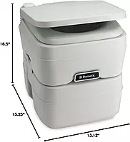 Dometic 965 MSD Portable Toilet w/Mounting Brackets - 5 Gallon - Platinum