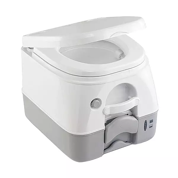 DOMETIC SANITATION 301197406 / Dometic - SeaLand 974MSD Portable Toilet 2.6 Gallon - Grey w/Brackets