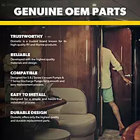 Dometic 385230980 OEM Toilet Bellows Pump for S and J Series Vacuum Pumps and T Series Discharge Pumps | White 9.09 x 5.39 x