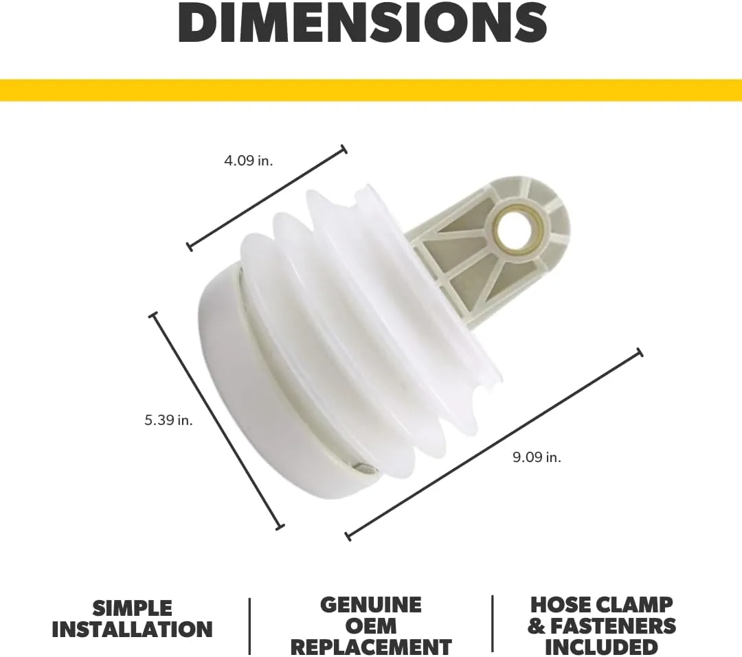 Dometic 385230980 OEM Toilet Bellows Pump for S and J Series Vacuum Pumps and T Series Discharge Pumps | White 9.09 x 5.39 x
