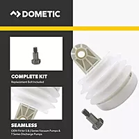 Dometic 385230980 OEM Toilet Bellows Pump for S and J Series Vacuum Pumps and T Series Discharge Pumps | White 9.09 x 5.39 x