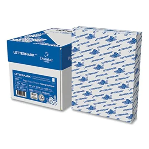 Domtar Lettermark Perforated Copy Paper, 8.5 x 11, 20 lb, 5 Reams (2500 Sheets), White