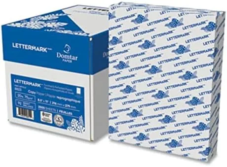 Domtar Lettermark Perforated Copy Paper, 8.5 x 11, 20 lb, 5 Reams (2500 Sheets), White