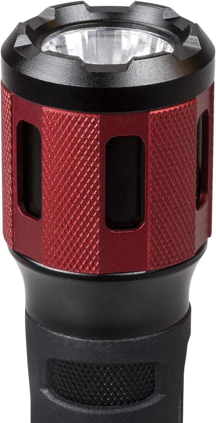Dorcy Ultra HD Series Twist Flashlight - 360 Lumen, 3 x AAA, Aluminum, Black/Red