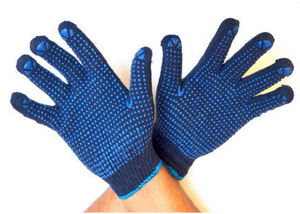 DOUBLE SIDE DOTTED GLOVES BLUE WORKLAND