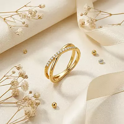 Double Zircons Ring Double Zircons Ring