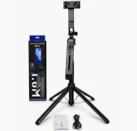 C12 AI Tracking Selfie Stick Tripod Quadrupod, 1.8M Stable Selfie Stick with 360° Rotation
