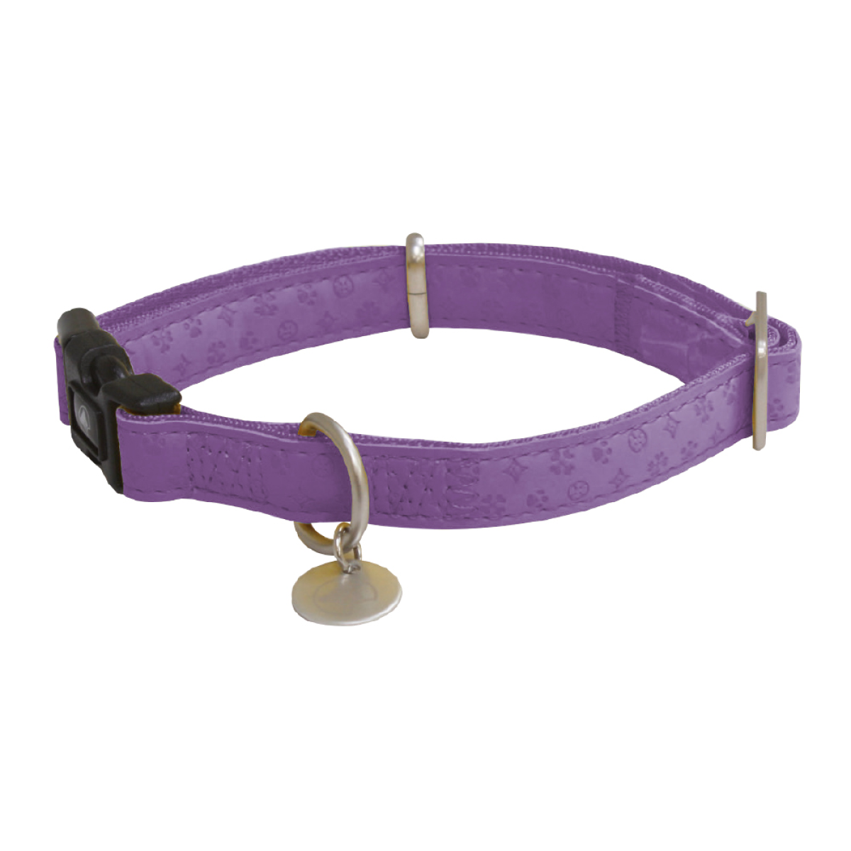 Mylord Leatherette Adjustable Dog Collar 26-40 x 1.5 cm, Purple