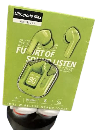 ULTRAPODS MAX 5.3 WIRELESS EARBUDS , HI-RES SOUND , NOISE CANCELLING.