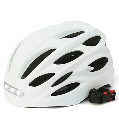 Helmet (White) with front & rear lights Rechargeable