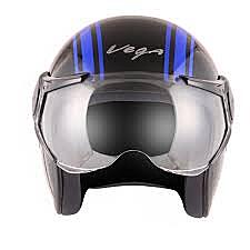 VEGA JET W/VISOR OLD SCHOOL BLACK M.BLUE C/V (L)