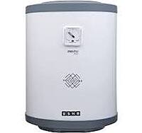 Front view of the Usha Misty 25L water heater in Twinkling Grey.
