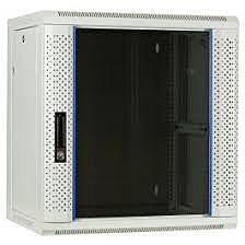 12U white wall moutn rack with glass door 600x450x635mm (WxDxH)