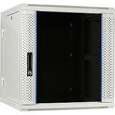 12U white wall rack (tilting) with glass door 600x600x635mm (WxDxH)