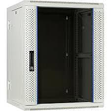 15U white wall mount rack (tilting) with glass door 600x600x770mm (WxDxH)