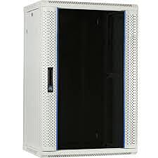 18U white wall mount server rack wiht glass door 600x450x900mm (WxDxH)