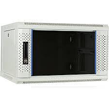 6U white wall mount rack with glass door 600x450x368mm (WxDxH)