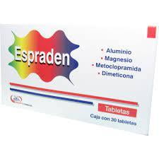 ESPRADEN c/30 TABS. 200/200/50/10 MG. Aluminio+Magnesio+Dimeticona+Metoclopramida. (DF) ESPRADEN c/30 TABS. 200/200/50/10 MG. Aluminio+Magnesio+Dimeticona+Metoclopramida. (DF)