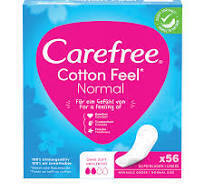 Carefree Panty Liners Unscented - Cotton Feel Normal - 56 Pieces