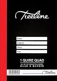 BOOK: 12-0003-00 - A4 1QUIRE 96PG Q/M HARD COVER BOOK TREELINE