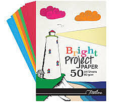 71-3280-33 - A4 BRIGHT PAPER PAD ASSORTED 80GSM 50SHEETS TREELINE