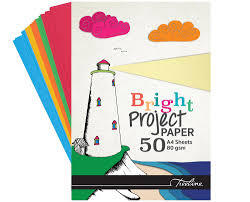 71-3280-33 - A4 BRIGHT PAPER PAD ASSORTED 80GSM 50SHEETS TREELINE