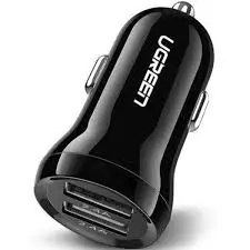 Dual USB Car Charger, Compact Design, 5V/2.4A Output - KC C21
