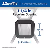 Draw-Tite 36524 Class II Frame Hitch with 1-1/4" Square Receiver Tube Opening
