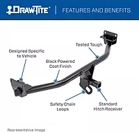 Draw-Tite 36524 Class II Frame Hitch with 1-1/4" Square Receiver Tube Opening
